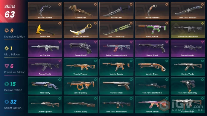 EU 63 skins / Protocol 781-A Phantom / 8 KNIVES / Reaver Karambit / RGX 11z Pro FireflyZka1532