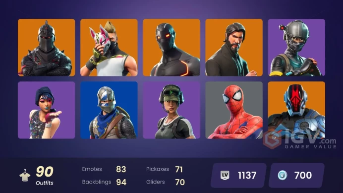 PC/Xbox/Nintendo 88 skins | Black Knight | Sparkle Specialist | The Reaper | Blue Squire | Royale Knight | Elite Agent | Mako | Take The L | 