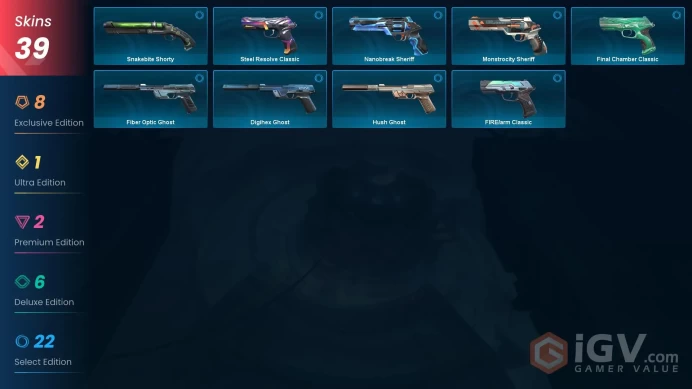 EU [ 39 TOP SKINS + 2 KNIFE ] ~ 28,775 VP SPENT | ORA by OneTap Sheriff + Prelude to Chaos Vandal +Blades of Primordia / full acce