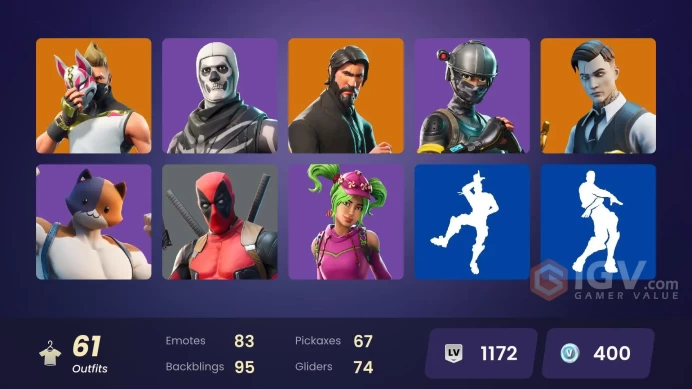 PC/PSN/Xbox/Nintendo 61 skins | The Reaper | Elite Agent | Gold Midas | Rogue Agent | Drift | Valor | Calamity | Dark Voyager | Carbide | The Vi