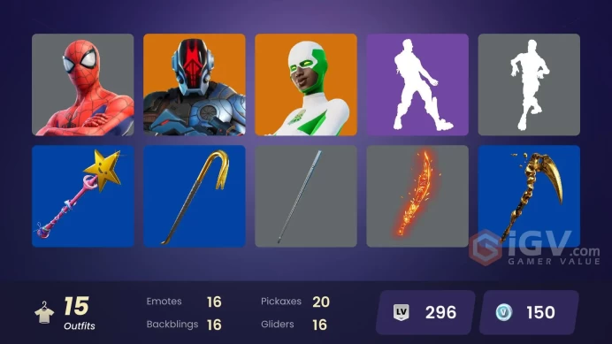 [PC/PSN/XBOX][Instant change mail] 15 skins | Heron Stance Hero | Backlash | Ronin | The Foundation | Spider-Man | Polar Peely