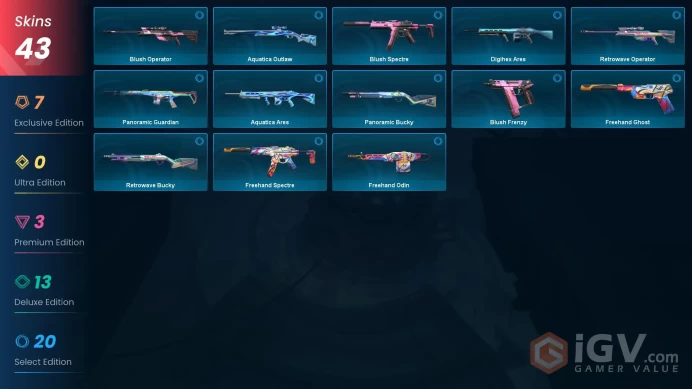 EU | 43 Skins | Full Acces | Champions 2023 Vandal | Neo Frontier Collection | Reaver Phantom | Singularity Spectre | Forsaken Classic