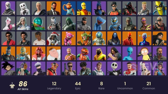[ALL PLATFORMS]-86 Skin-Rick Grimes-Terminator-Marshmello-Ninja Turtles-Doggo-FULL ACCESS-