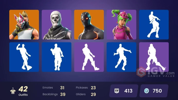 [PC/XBOX/PSN/SWITCH] 42 skins | Rogue Agent | Grind | STAGE 5 - No shoulder pad | Ark | Enforcer | Omega | The Visitor | Power Chord | 750 VB