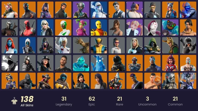 PC/PSN/XBOX 138 skins | The Reaper | Take The L | Glow | Aura | Elite Agent | Lara Croft | Candy Axe | Tony Starui211