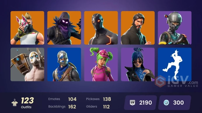 122 SKINS + ROYALE KNIGHT + THE REAPER + CHAMPIONSHIP JONESY + BLUE SQUIRE + ELITE AGENT + TAKE THE L + MAKO + BUS BANNER + DIAMOND PONY
