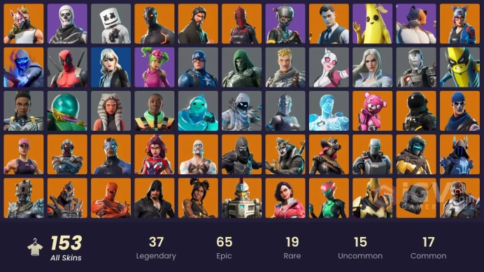 153 SKINS + THE REAPER + TAKE THE L + ELITE AGENT + RIFT ROCK + STW OLD + KISS THE CUP + GOLD MIDAS + MARSHMELLO + FROZEN PACK + OMEGA + DRIFT