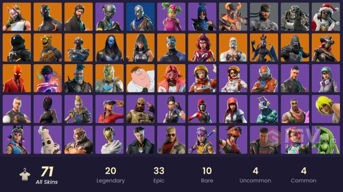 71 SKINS + ROYALE KNIGHT + THE REAPER + FRESH + TAKE THE L + BLUE SQUIRE + ELITE AGENT + LINA SCORCH + CANDY AXE + OMEGA + DRIFT + BRITE RAIDER