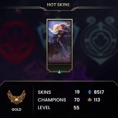 [EUW/S15-S3]- Gold II / 19 Skin / Changeable Mail | Instant Delivery | Lifetime Warranty | 100% Handmade & Secure | 24/7 Support
