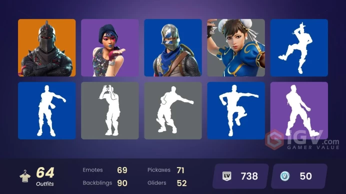 [PC/XBOX] 64 skins | OG STW | Black Knight | Sparkle Specialist | Blue Squire | Royale Knight | War Machine | Gwenpool | Captain Jones | 50 VB
