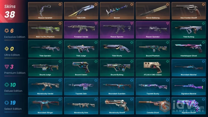 EU [ 38 TOP SKINS + 4 KNIFE ] Reaver Karambit + Neo Frontier Sheriff + RGX 11z Pro Phantom + Forsaken Vandal + Recon Balisong / full acces 