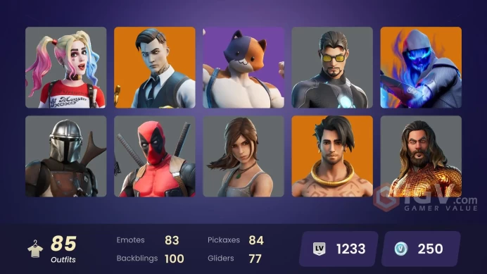 spent 140$ [PC/XBOX/NINTENDO] 85 skins | | Gold Midas | Point Patroller | Cloud Striker | Trilogy | Fade | Raz | Eternal Knight G29