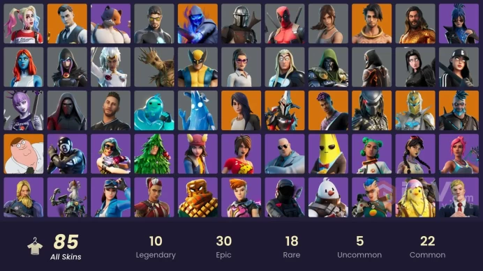 spent 140$ [PC/XBOX/NINTENDO] 85 skins | | Gold Midas | Point Patroller | Cloud Striker | Trilogy | Fade | Raz | Eternal Knight G29