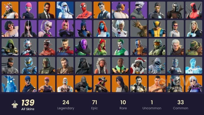 [PC] 120 skins | OG STW | Wildcat | Master Chief (Matte Black) | Rogue Agent | Gear Specialist Maya | Ronin | Predator | The Imagined |