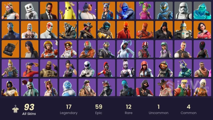 [PC] 79 skins | IKONIK | Take The L | Rogue Agent | Clutch | John Wick | Grind | Rust Bucket | Reaper | Hot Marat | Scenario | Head Banger 