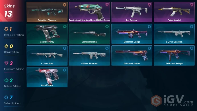 EU| Prime Vandal,Ruination Phantom,Ion Spectre +12 SKINS | 24/7 Support | Changeable Mail | Instant Delivery | Lifetime Warranty | 100% Secure