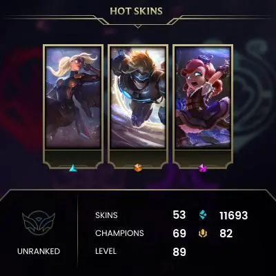 【EUW】Level 89    89 Champ/ 53 Skins   Full Access  High Quality Account  Instant Delivery️