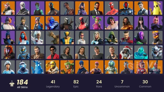 [PC] 183 skins | OG STW | IKONIK | Glow | Travis Scott | Gold Meowscles | Gold Brutus | Gold Midas | Rogue Agent | Point Patroller | John Wick