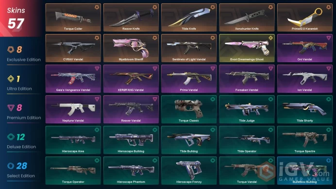 EU 57 skins | Xenohunter Knife | Prime//2.0 Karambit | Reaver Knife | Evori Dreamwings Ghost | Mystbloom Sheriff | Sentinels of Light Vandal |