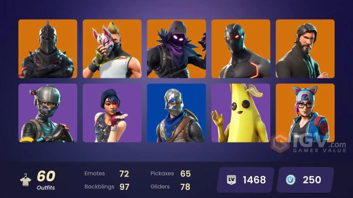 PC/PSN/Xbox/Nintendo  59 skins | Black Knight | Sparkle Specialist | The Reaper | Blue Squire | Royale Knight | Elite Agent | Mako 