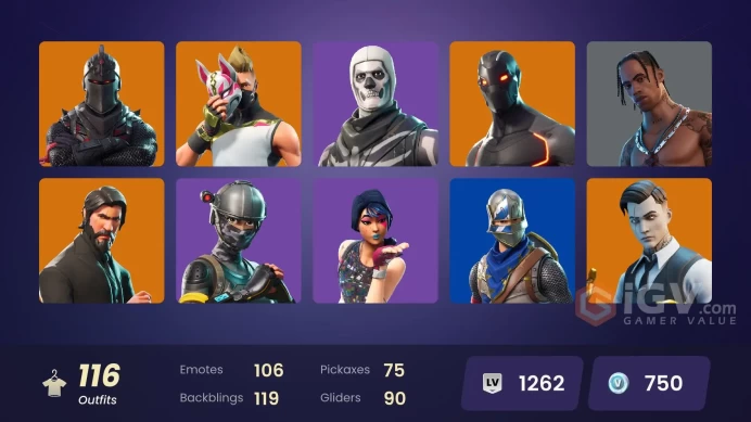 PC/PSN/Xbox/Nintendo 115 skins | Black Knight | Travis Scott | Sparkle Specialist | The Reaper | Blue Squire | Royale Knight | Elite Agent 
