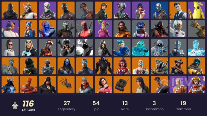 PC/PSN/Xbox/Nintendo 115 skins | Black Knight | Travis Scott | Sparkle Specialist | The Reaper | Blue Squire | Royale Knight | Elite Agent 