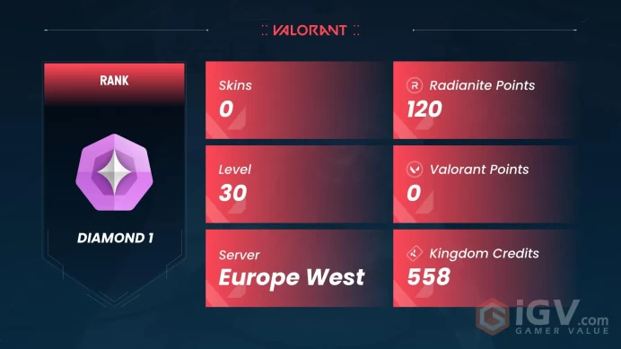[EU/TR] %50 CHEAP VP! - Diamond 1 - Safe - Ranked Ready - Instant Delivery Account