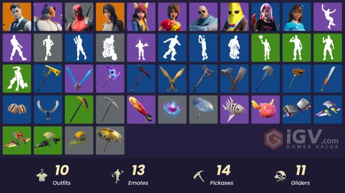 13983[PC/PSN/XBOX]Gear Specialist Maya|Midas|Deadpool|Brutus|Skye|TNTina|Meowscles|Agent Peely|Haze|Blizzabelle