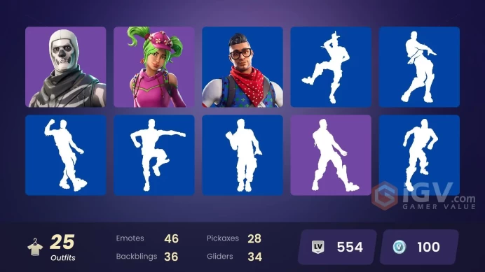25 SKINS + TAKE THE L + PRODIGY + TIDY + SKULL TROOPER + CARBIDE + SIDEWINDER + BLACKHEART + SUMMIT STRIKER + BRITE BOMBER + RENEGADE + DRIVER