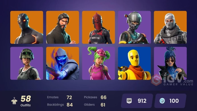 58 SKINS + THE REAPER + TAKE THE L + ELITE AGENT + STW OLD + HAVOC + TRAILBLAZER + PETER GRIFFIN + SLAYER JUICE WRLD + 1-BALL + DUMMY + HOPE