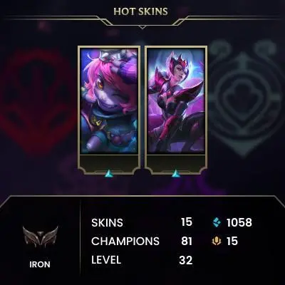 EUW / [2026]S16 IRON I / 81 CHAMPS / 15 SKINS / 1/5 PLACEMENTS / HONOR 2 / CHANGEABLE EMAIL / 5 MIN. 24/7 DELIVERY #L1/98025AR21