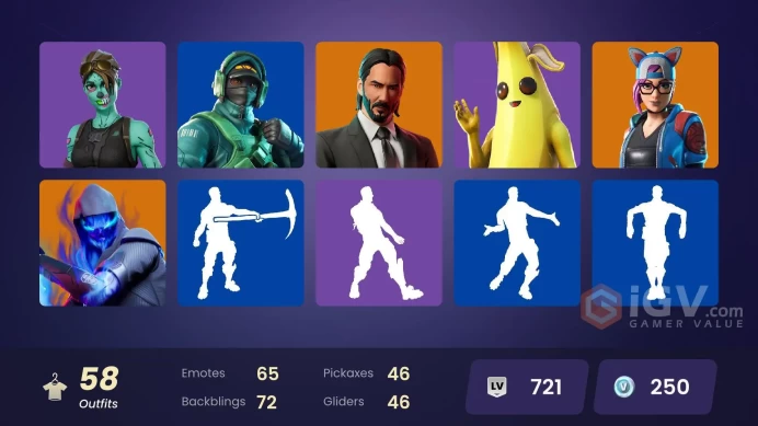 58 SKINS + REFLEX + MERRY MINT AXE + JOHN WICK + TSUKI + COBALT + FROZEN AXE + ONESIE + SHADOW OPS + BUNNYMOON + GRILL SERGEANT 