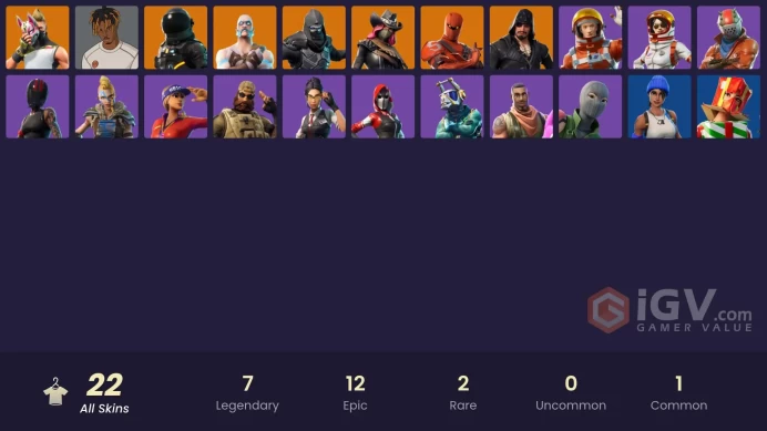 22 SKINS + TAKE THE L + DARK VOYAGER + HARLEY HITTER + RAGNAROK + DRIFT + SLAYER JUICE WRLD + BLACKHEART + CALAMITY + HYBRID + CAPER