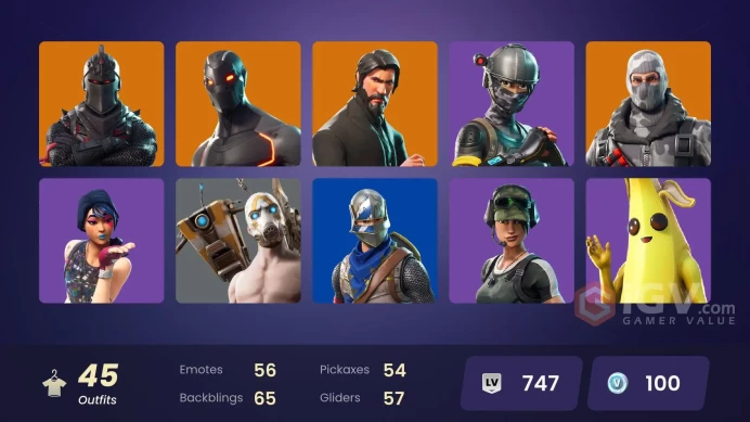 [PC] 45 skins | Black Knight | Sparkle Specialist | The Reaper | Blue Squire | Royale Knight | Elite Agent | | Trailblazer | Havoc | 100 VB