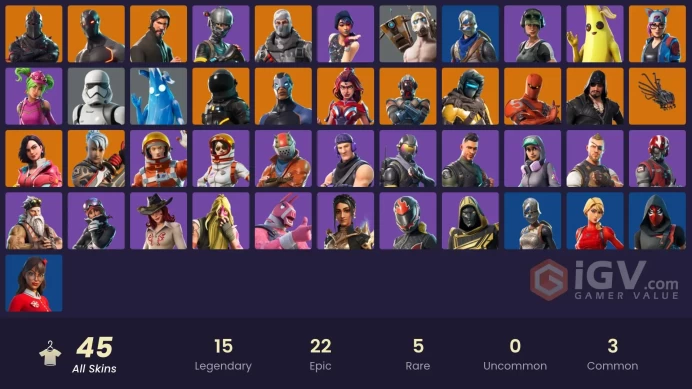 [PC] 45 skins | Black Knight | Sparkle Specialist | The Reaper | Blue Squire | Royale Knight | Elite Agent | | Trailblazer | Havoc | 100 VB