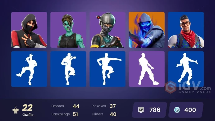 [PC/XBOX] 22 skins | IKONIK | Elite Agent | Prodigy | Fusion | Dark Voyager | Rippley vs Sludge | Frozen Raven | Frozen Red Knight | 400 VB