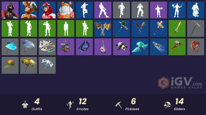 [PC/XBOX] 4 skins | IKONIK | Wooly Warrior | Arctic Adeline | Sled Ready Guff | The Sith | Shattered Halo Ring | Fa-la-la-Llama | Double Header 