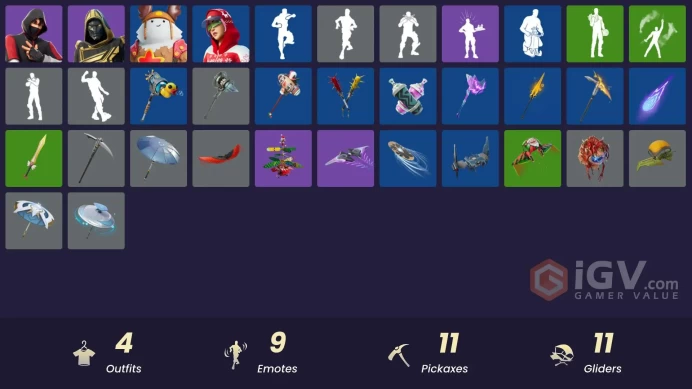 [PC] 4 skins | IKONIK | Blitz Knight | Sled Ready Guff | Arctic Adeline | Dreamer's Two-Shot | Super Cape | Lunarios | Double Header | 100 VB