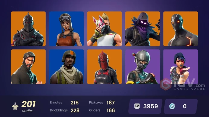 [PC] 201 skins | OG STW | Renegade Raider | Aerial Assault Trooper | Black Knight | Sparkle Specialist | The Reaper |  | Blue Squire | 1800 VB