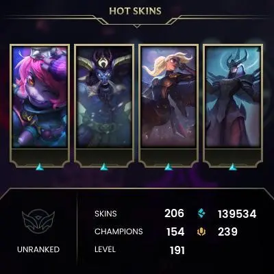 LOL / Europe West / 204 skins . 191 LVLZka1533