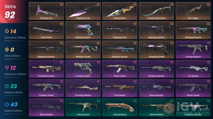 NA | Ruin Bundle [Full], Forsaken Bundle [Full], Glitchpop Bundle [EP2], Singularity Bundle [EP1], Reaver Vandal, Prime Vandal, Oni Phantom