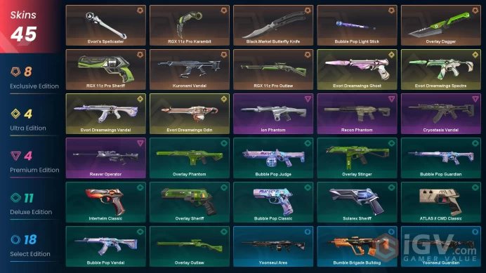 EU | Evori Dreamwings Bundle [Full], RGX 11z Pro Karambit, Kuronami Vandal, Recon Phantom, Reaver Operator, Ion Phantom,RGX Sheriff |Full Access