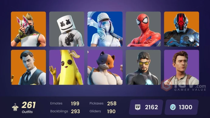 [PC/XBOX] 261 skins | Gold Midas | Prodigy | Carbon Commando | Point Patroller | Naruto Uzumaki | Rogue Agent | Sultura | Fixer | 1300 VB