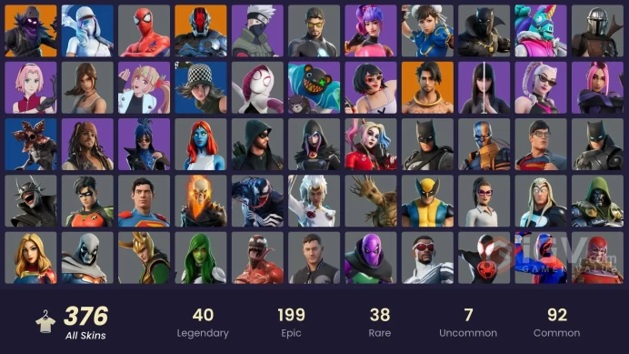 LEGIT/HOT 376 SKINS + 352 PICKAXES + JILL VALENTINE + SNAKE EYES + ANIME SKINS + CHUN-LI + MIDNIGHT SCYTHE + BLANKA + SAKURA + RYU