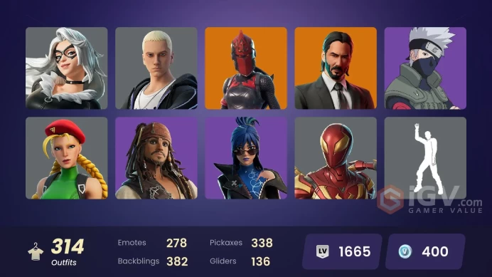 [PC/XBOX] 314 skins | Master Chief | Naruto Uzumaki | Lina Scorch | Vivi Chroma | Subzero Cryptic | Vegeta | All Might | Zeus | 400 VB