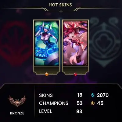 EUW / S16 BRONZE IV / 51 CHAMPS / 18 SKINS / 1W/1L / 1/5 PLACEMENTS / HONOR 3 / CHANGEABLE EMAIL / 5 MIN. 24/7 DELIVERY