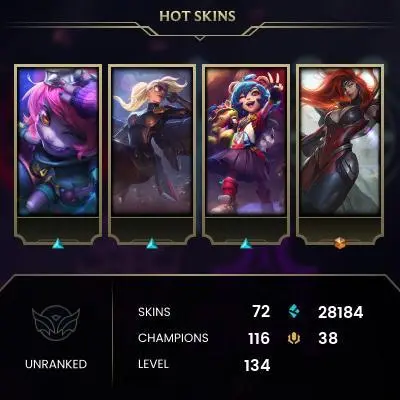 LOL / Europe Nordic & East / 70 skins / 134 LVLZka1571