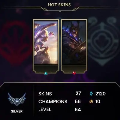 EUW / [2026] S16 SILVER I / 56 CHAMPS / 27 SKINS / 1/5 PLACEMENTS / HONOR 3 / CHANGEABLE EMAIL / 5 MIN. 24/7 DELIVERY #L1/87325EY30