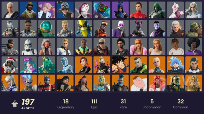 (ALL PLATTFORM) 197 SKINS POLO PRODIGY/FREEDIVER/FNCS RENEGADE