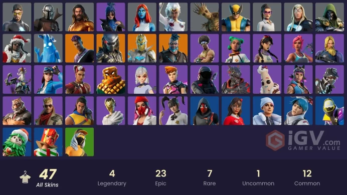 [PC/XBOX] 46 skins | Jules | Tony Stark | Mystique | Mandalorian | Cloud Striker | Subzero Cryptic  ZAK459 